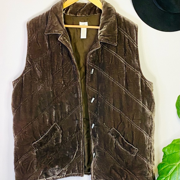 J.Jill Silk Velvet Vest - Picture 1 of 3